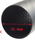 2Pcs 53mm 3K Woven Carbon Taper Grip Handle With PU Inside For Rod Building Component showing 25.8mm diameter close-up