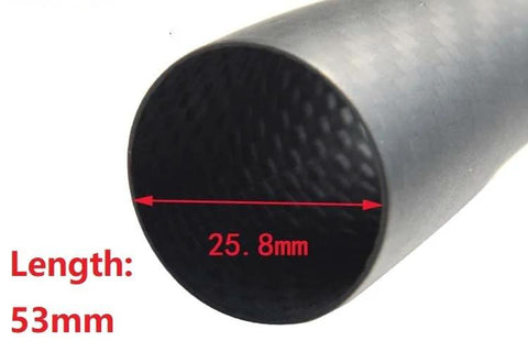 2Pcs 53mm 3K Woven Carbon Taper Grip Handle With PU Inside For Rod Building Component showing 25.8mm diameter close-up