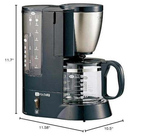 Black Stainless Steel Coffee Maker With 6 Cup Mesh Filter EC AS60 XB No Fuss Auto Brew For Rich Flavor And Quick Morning Wake Up Easy Clean Design For Home Use.