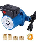 No Fuss 3Speed Hot Water Circulation Pump 93 Watt 110V Recirculator with connectors for solar heating and plumbing.