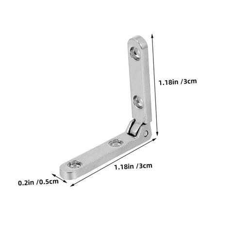 12 Pack Zinc Alloy Box Hinges For Jewelry Boxes And Small Wooden Cabinets NUOBESTY, shown in open position, with dimensions visible