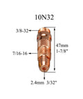 TIG Collet Bodies 10N32 Three Thirty Second Inch Orifice Two Point Four Millimeter for QQ300 PTA DB SR WP 17 18 26 TIG Welding Torch