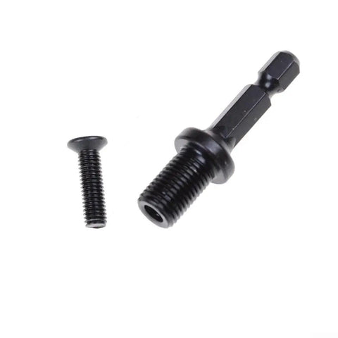 Pro Grade Hex Shank Drill Chuck Adapter Set With Patented Locking Function And Thrust Bearing For Secure Tool Holding And Prevents Loosening During Drilling, Steel Construction, 2 Pack, black steel adapter and screw