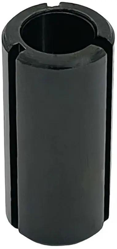 Black reducer sleeve from Router Collet And Nut Set With Reducer Sleeves 6 Piece Kit Includes 1/4 Inch 1/2 Inch And 12 mm Collets