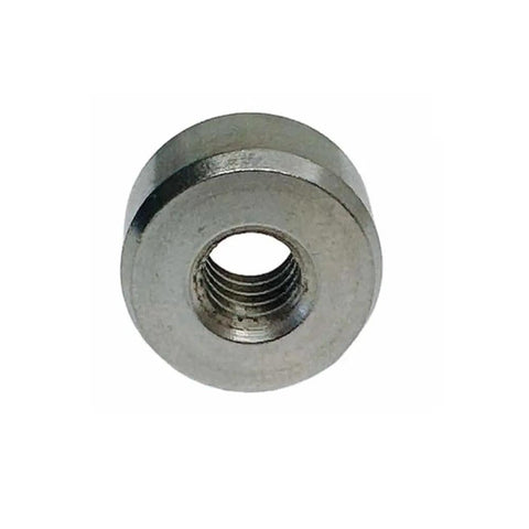 4 Piece Marine Grade 316 Stainless Steel Flat End Nuts 1/4 20 Thread 5/8 Inch Wide Heavy Duty Boat Hardware Saltwater Builds Built Like A Tank And Totally Rust Proof, showing a flat end nut.