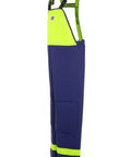 Heavy-Duty Waterproof Bib Pants With Knee Pads And Welded Seams For Fishing, Pressure Washing And Industrial Work, 650gsm PVC Rain Gear, Blue Neon, Size S, side view