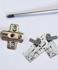 Soft Close 45 Degree Cabinet Door Hinges With Spring Loaded Tip-Out Pivot For Furniture 1 Pair No Slam Quiet Slow Close Kitchen Cabinet Hardware Hemobllo on white table with screwdriver