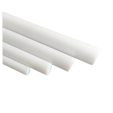PTFE F4 Round Rod Bar, 7.87 Inch Long, 12mm Diameter, shown in multiple sizes for industrial use