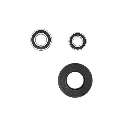 Premium Front Load Washer Tub Bearings And Seal Kit Replacement For Whirlpool And Maytag Heavy Duty Rebuild Set showing two seals and one bearing.
