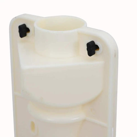 Close-up view of 60cm Plastic Balustrade Mold Roman Column Concrete Mold Kit, white PVC with wood front, for DIY cement casting.