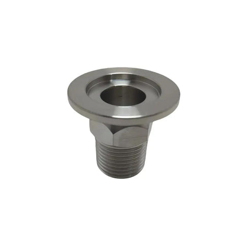 KF-25 To 1/2 Inch PT Male Clamp Adapter ISO KF NW-25 Stainless Steel Pipe Fitting with threaded PT male connection.