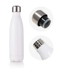 17 Oz White Stainless Steel Sublimation Water Bottles Blanks Tumbler Vacuum Flasks With Lids, Ready For Heat Press Sublimation Printing