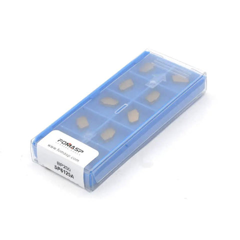 GTN-2 SP200 CNC Grooving Carbide Inserts 10-piece set in a blue plastic case for lathe use
