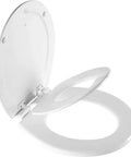 NextStep2 Toilet Seat With Built In Potty Training Seat Slow Close Removable That Never Loosens Round White For Easy Adult To Child Transition