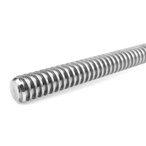 12mm T12 Trapezoidal Lead Screw For DIY 3D Printer And CNC Rigs With Stainless Steel Rod Copper Nut 2mm Pitch 10mm Or 12mm Lead Options Multiple Lengths From 100mm To 500mm Ultra Smooth Linear Motion, threaded stainless steel rod close-up
