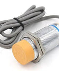 Front view of Capacitive Proximity Sensor Switch LJC30A3 H Z AY Three Wire DC Six To Thirty Six Volt PNP NC Workhorse with cable