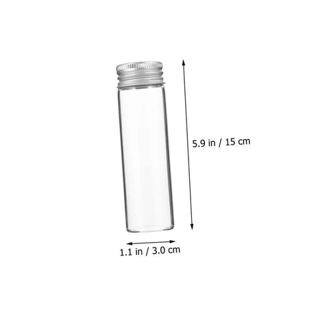 Clear Glass Vials With Aluminum Caps 10 Pack For Travel Storage Of Candies Nuts Beads And Jewelry Making Mini Art Supplies