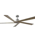 Dang Sure Solid Seventy Inch Five Blade Ceiling Fan With Silver Brushed Steel Finish and Ultra Quiet Motor, stylish design.