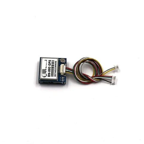 BN880 72CH GLONASS GPS Module With HMC5883L Compass, compact size 28x28x10mm, visible wiring, for RC planes and FPV racing drones.