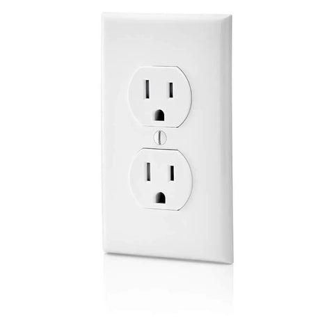 Tamper Resistant Duplex Receptacle 15 Amp 125 Volt Pack Of 10 White No Nonsense Plug Friendly Home Upgrade UL Listed NEC Compliant Safety Heavy Duty Build Easy Mounting Built To Last And Keep Small Objects Out