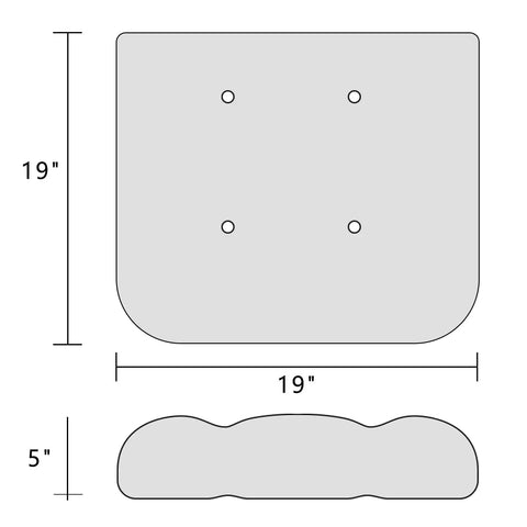 Diagram of All Weather Wicker Chair Cushions Set Of 2 For Indoor Outdoor Use 19 By 19 Inches with dimensions and design details