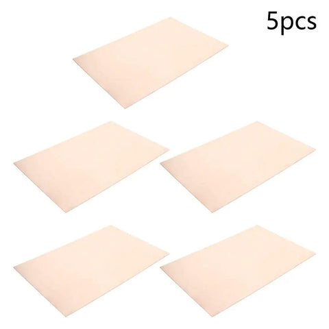 5 Piece Single Sided Copper Clad Laminate FR4 PCB Boards 180 By 120 By 1.5 Millimeter arranged flat