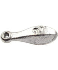 Silver flat bank sinker created with Bank Sinker Mold Flat BK1 24 D3272 for casting sinkers in home workshops.