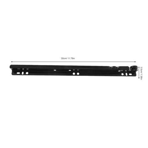 Beefy Undermount Drawer Slides Kit With Metal Rails And Back Mount Guides For Rock Solid Smooth Operation And Lasting Performance DIY Friendly Furniture Hardware That Installs Easy, 30cm black steel slide