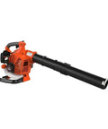 Gas Handheld Leaf Blower With 172 MPH Airflow And 456 CFM, 25.4cc 2 Stroke Engine, in solid black finish on white background.