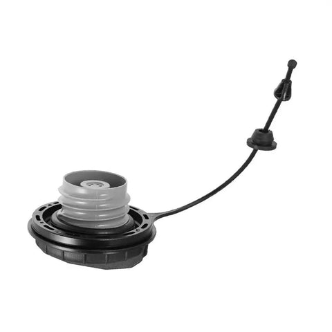 Ford Gas Cap Fuel Cap Replacement FC920 F4TZ9030C shown in black with tether, compatible with F150 F250 F350 F450 F550 and more.