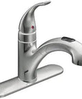 Integra Chrome One Handle Low Arc Kitchen Faucet with Easy Lever Operation Powerful Aerated Rinse Deck Mount Design for Modern Urban Kitchens