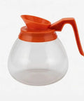 64 Oz Commercial Glass Coffee Pot Decanter With Orange Decaf Handle For Restaurants, Cafes, And Offices, 12 Cup Heat Resistant Carafe