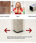 Diagram showing metal square tube post without end cap, highlighting issues of scratches and noise; context for 1 Inch Square Plastic Tubing End Caps.