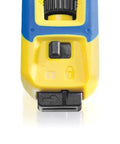 Close-up of yellow 4-70 Cable Knife System for Round Cable Stripping with 28mm and 35mm hooks showing quick change mechanism.