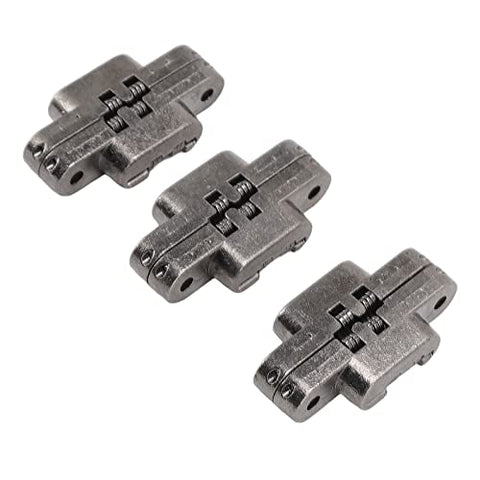 Invisible 180 Degree Zinc Alloy Cross Hinges For Cabinets And Wooden Doors Dope Hidden Hardware 43mm Mini Door Hinges 3 Piece Set