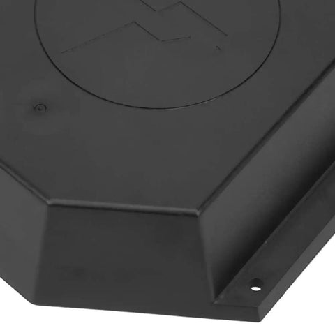 Close-up of Hardcore Electric Skateboard Battery Case With Battle Ready Hard Shell and Quick Charge Port, showing textured surface.