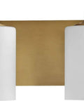 Two Light Vanity from Celeste Collection in Aged Brass Finish Damp Rated for Modern Bathrooms with White Shades