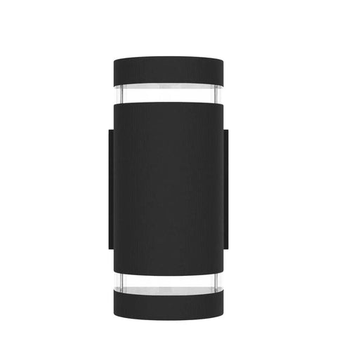 Lit RGB Outdoor Wall Lights With RF Remote, Color Changing Porch Sconces, Up And Down Lighting, black finish single light.