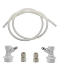Keg Daisy Chain Beer Transfer Line 1 Meter 5/16 Inch Quick Disconnects Gas to Gas or Liquid to Liquid For Linking Multiple Kegs and Quick Easy System Expansion, white tube with fittings