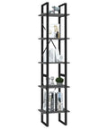 Five Tier Industrial Book Cabinet with metal frame and engineered wood bookshelf for home office storage, modern rustic design