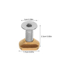 All In One M6 Brass T Nut Kit For Hydrofoil Boards With Screws Heavy Duty T Nut Fasteners showing dimensions