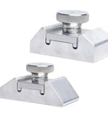Rock Solid Aluminum Sandpaper Holder And Precision Corner Sanding Block With Ergo Grip For No Sweat Woodworking Polish And Flat Out Metal Detailing Shop Pro Gear Two Pack, showing two angled aluminum sanding blocks.