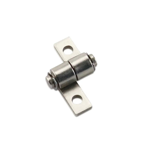 Metal 360-degree adjustable stop-damping hinge with flat mounting plate and two screw holes