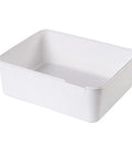 White PP container with smooth edges for organizing small items in closets and drawers.