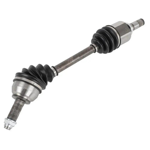 Heavy Duty Front Left Axle Shaft For Mazda 3 Sport And 5 Models Years 2006 Through 2015 Perfect Fit Replacement Part With Spline Input Shaft Connection Style And Painted Finish To Keep Your Ride Running Smoothly On The Road. front left CV axle shaft with rubber boots and splined ends