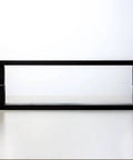 32 Inch Two Sided Stainless Steel Modern Entry Door Handles Matte Black Painted Finish External Internal Pull Push Bar For Single Or Double Doors Sliding Barn Door Hardware Rectangle Flat Bar. Side view showing the matte black finish and rectangular design.