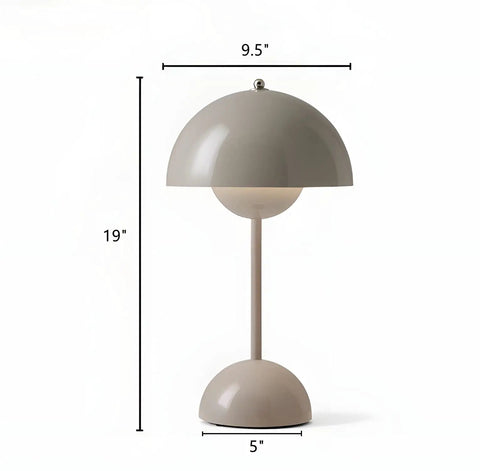 LED Table Lamp With Plug In Cord Minimalist Wrought Iron Hemisphere Desk Light For Bedroom Nordic Macaron Grey Dome Shade Nightstand Lamp With Adjustable Arm And 3 Color Temperature Cozy Glow