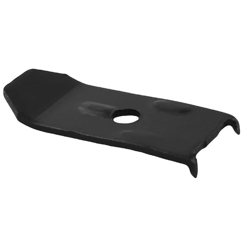 Set Of Twenty Black Iron Table Leveling Clips With Matching Screws Heavy Duty Furniture Stabilizers for wobbly tables, close-up view.