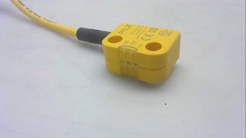 Yellow RFID Safety Switch With Coded 11 mm Actuation, Two Safe Semiconductor Outputs, 24 VDC Power, 5 Pin M12 Connector, IP67 Rated, One Piece