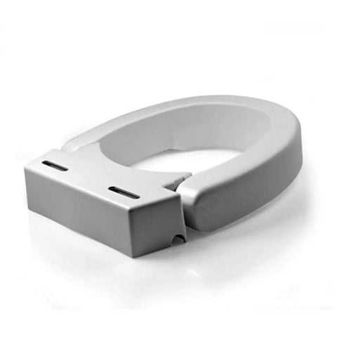 Hinged Elevated Toilet Seat Elongated White With Quick Lift Fits Most Elongated Toilets, Lifts And Lowers Like A Regular Seat